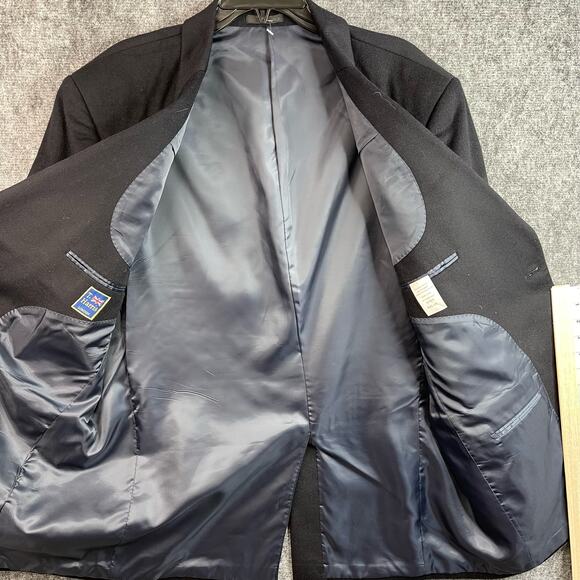 T. Harris London Mens Sport Coat 44 L Navy Blue Wool Cashmere - Picture 2 of 10